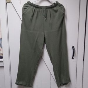 Olive Green Sport Knit Straight Leg Pant 14-16